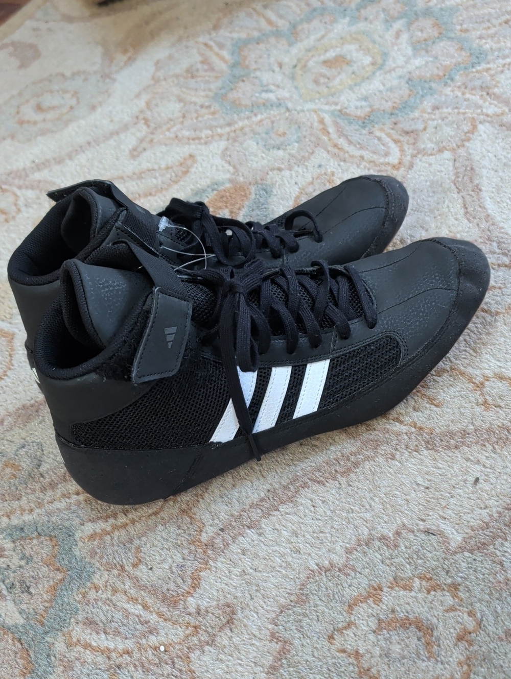 Adidas HVC 2 Wrestling Men’s Black High-Top Sneakers with White Stripes